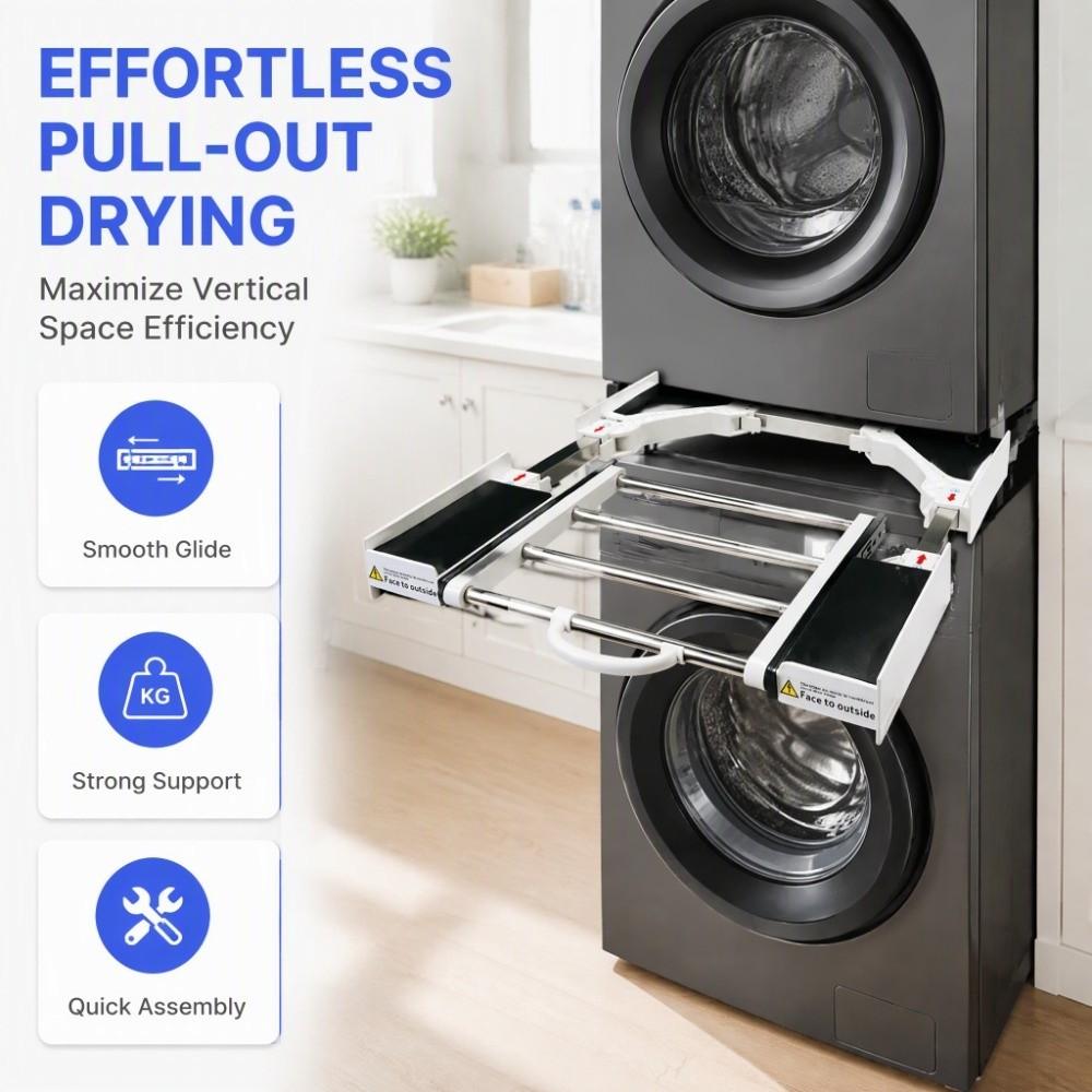Retractable Dryer Stacking Kit Space-saving Dryer Pull-out Connector Laundry Room