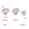 Crystal Peach Heart Pendant Diy Alloy Accessories Heart Pendant Earrings Necklace Bracelet Diy Matching