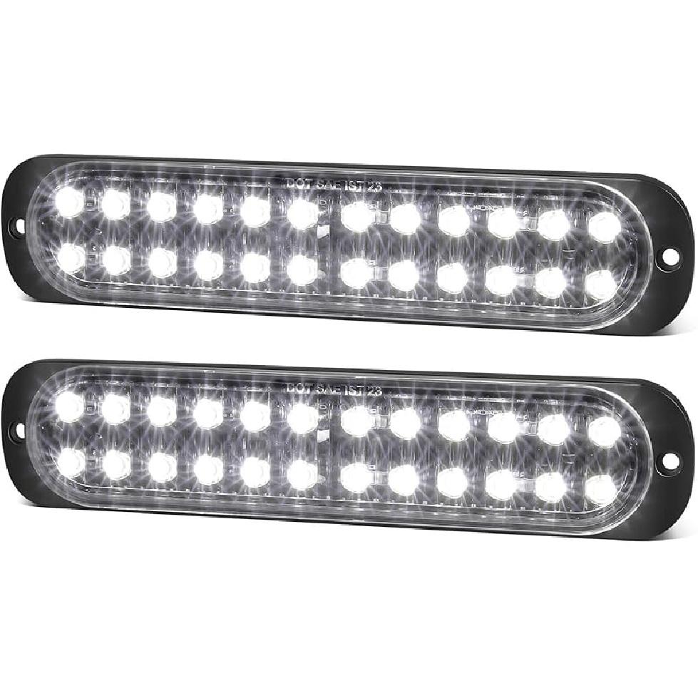 7.5 Inch Aluminum Housing Amber 24LEDs Trailer Side Marker Turn Signal Light Surface Mount Clearance Lights Of Truck Motorcycle Tractor RV Pickup,