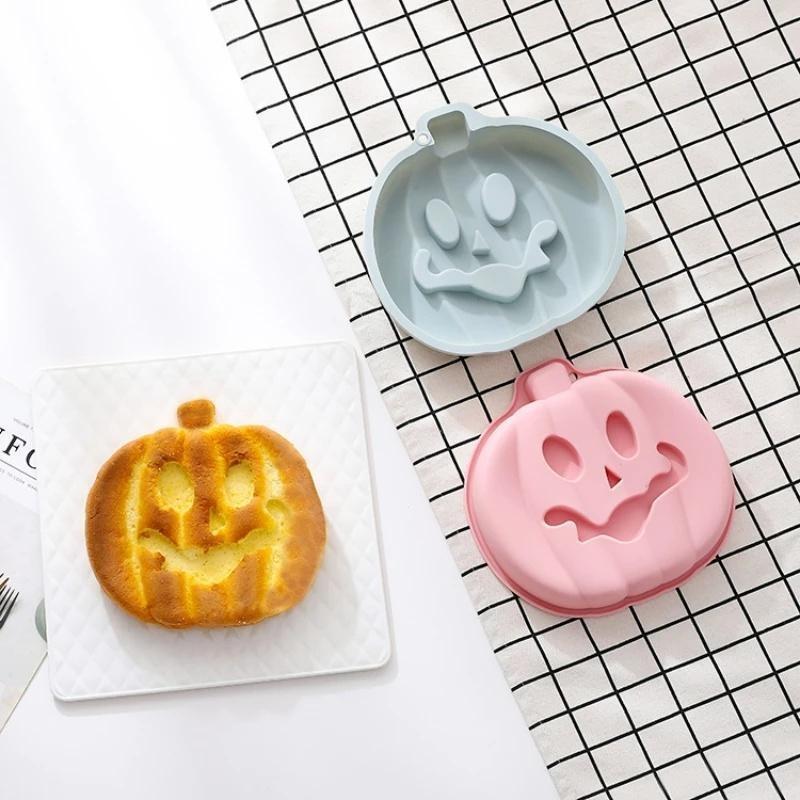 Силиконовая форма для муссового торта на Хэллоуин «Тыква» 8 дюймов, противень для выпечки, французский десерт, инструмент для выпечки мусса, силиконовая форма для выпечки