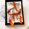 Luxury Design Print Silk Square Scarf Women Soft Satin Horse Hairband Neckerchief Office Hijab Headband Foulard Bag Ribbons Gift