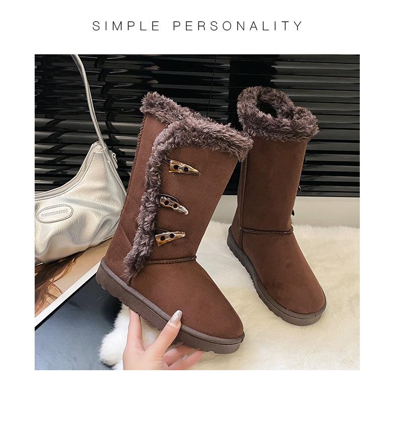 Снежные сапоги роговая пряжка высокие женские туфли