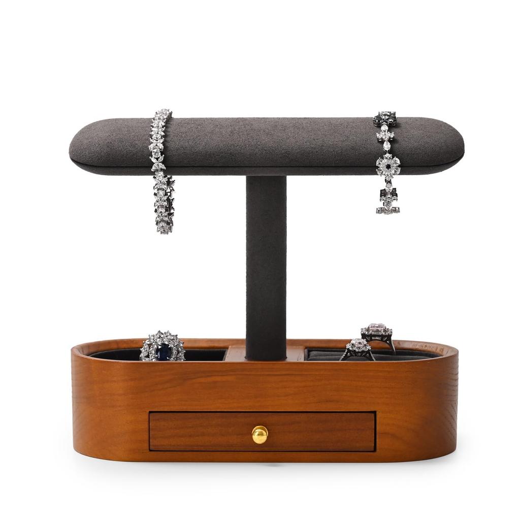 Oirlv Watch Stand, 2 Pieces, 4 Pieces, Wooden Display, Storage, Photography, Luxury, Stylish, Compatible with Eligible Bills SM21205 (Dark Gray)