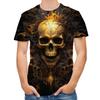 Мужская футболка повседневная с 3D-принтом в виде черепа, летняя повседневная футболка с коротким рукавом