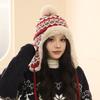Шерстяная шапка женская сезонная утолщенная теплая защита лица ушей маленькая плюшевая шапка для езды холодное покрытие шапка-ушанка