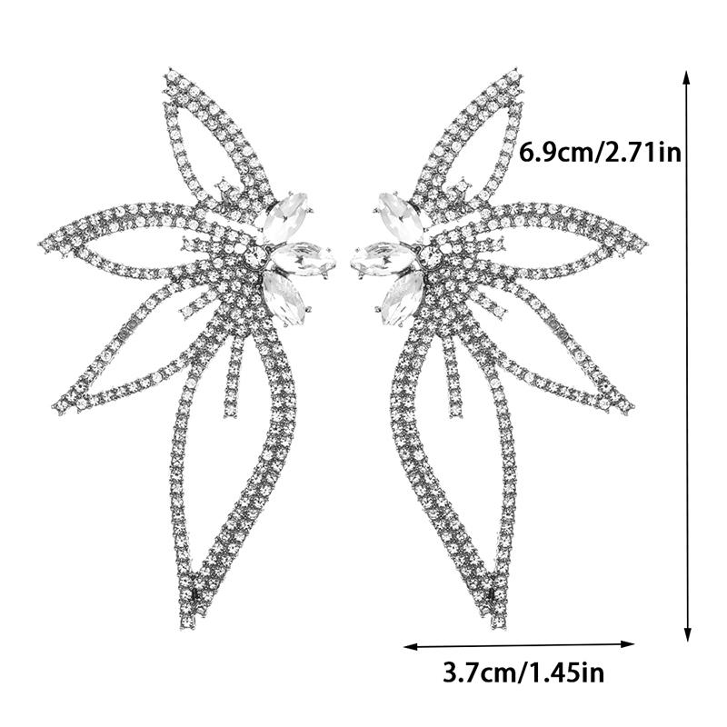 Роскошные преувеличенные серьги-гвоздики с кленовым листом и цирконием для женщин, индивидуальные украшения для вечеринки, подарок