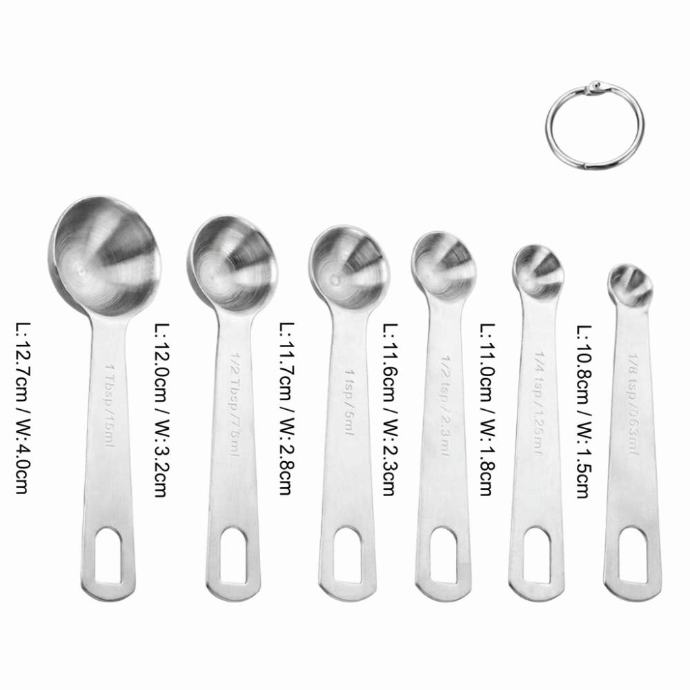 Clear Engraved Marking Measuring Spoon Set Rustless Steel Baking Tool Kitchen Spoon Baking