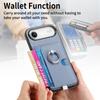 For iPhone Air Case Ring Kickstand Leather Back Cover with Magnetic Detachable Card Holder