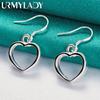925 Sterling Silver Love Heart Frame Earrings For Women Fashion Charm Jewelry
