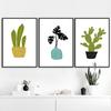 Современный мультяшный лист кактуса, скандинавский плакат с принтом, настенная живопись на холсте, настенная живопись, картина для дома, гостиной, художественный принт, украшение