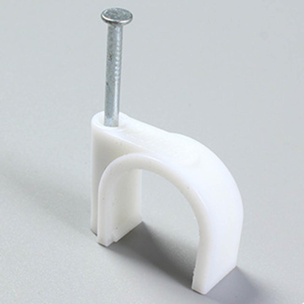 100 шт. 5 мм стальной гвоздевой зажим для круглого кабеля, фиксирующий зажимы для настенного крепления шнура