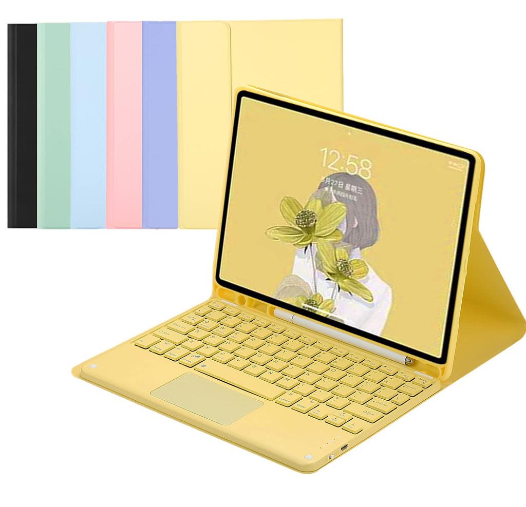 Цветной чехол-клавиатура с тачпадом и держателем для стилуса для iPad 5-го и 6-го поколения, съемная магнитная беспроводная Bluetooth-клавиатура и совместимый