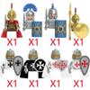 Military Building Blocks Medieval Times Roman Solider Figures Toys Adults Kids Gifts Weapons Sword Shield Helmet Cloak Halberd