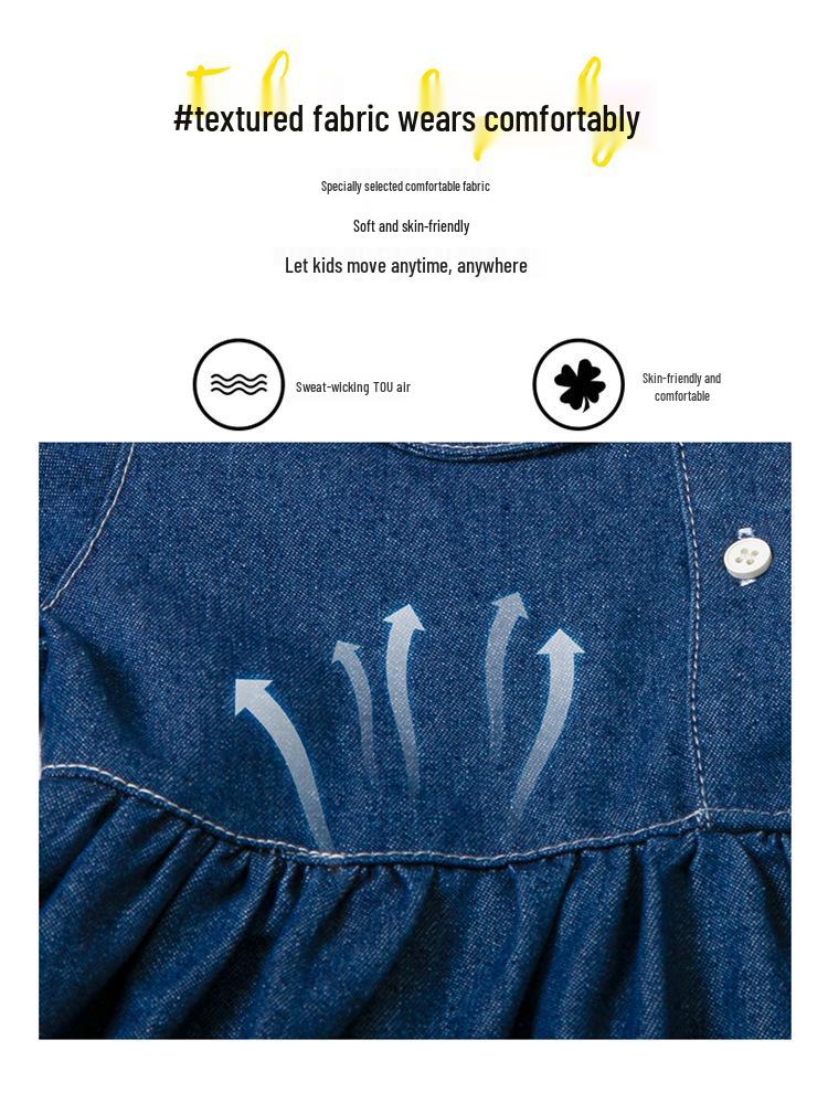 Стильный джинсовый комплект из двух предметов для девочек на весну/осень 2025 года