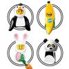 PG962 - PG965 Cartoon Anime Animal Rabbit Banana Penguin Building Blocks Bricks Character Figures Children Toys