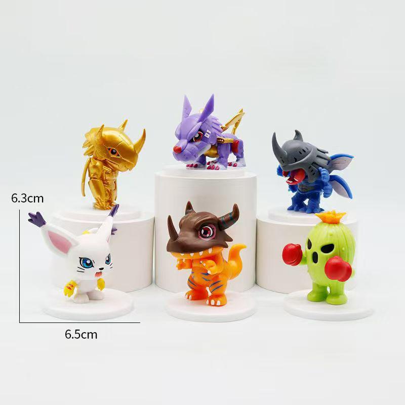 Новый набор из 6 шт. В наличии Фигурки персонажей аниме Digimon Digimon Adventure Модель Коллекционные украшения из ПВХ Статуэтка Игрушка на день рождения Рождественские подарки