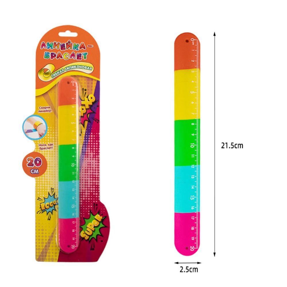 Fidget Clap Ring Straight Ruler Drawing Drafting Stress Relief Snap Ring Bracelet Ruler Silicone Anxiety Relief