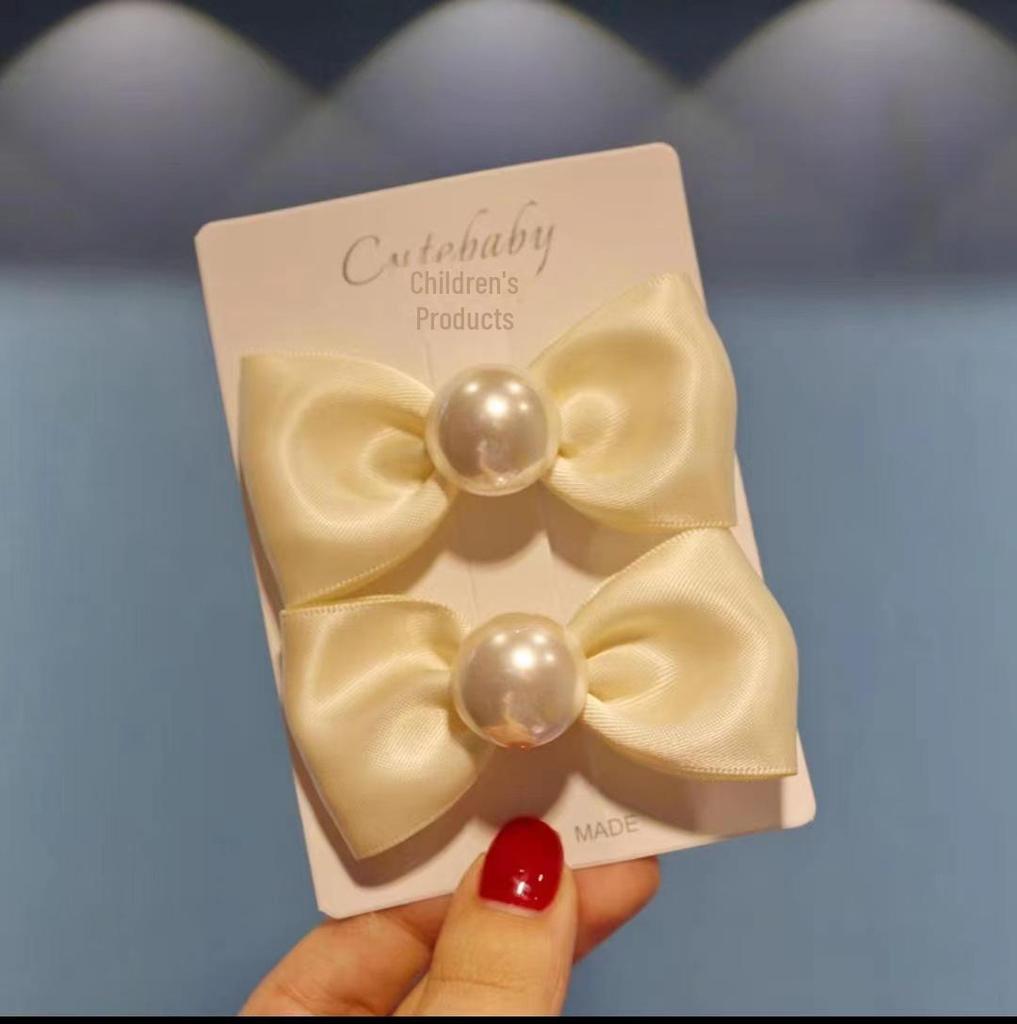 Корейская заколка-бантик из сетчатой пряжи - милые, безопасные аксессуары для волос принцессы для девочек