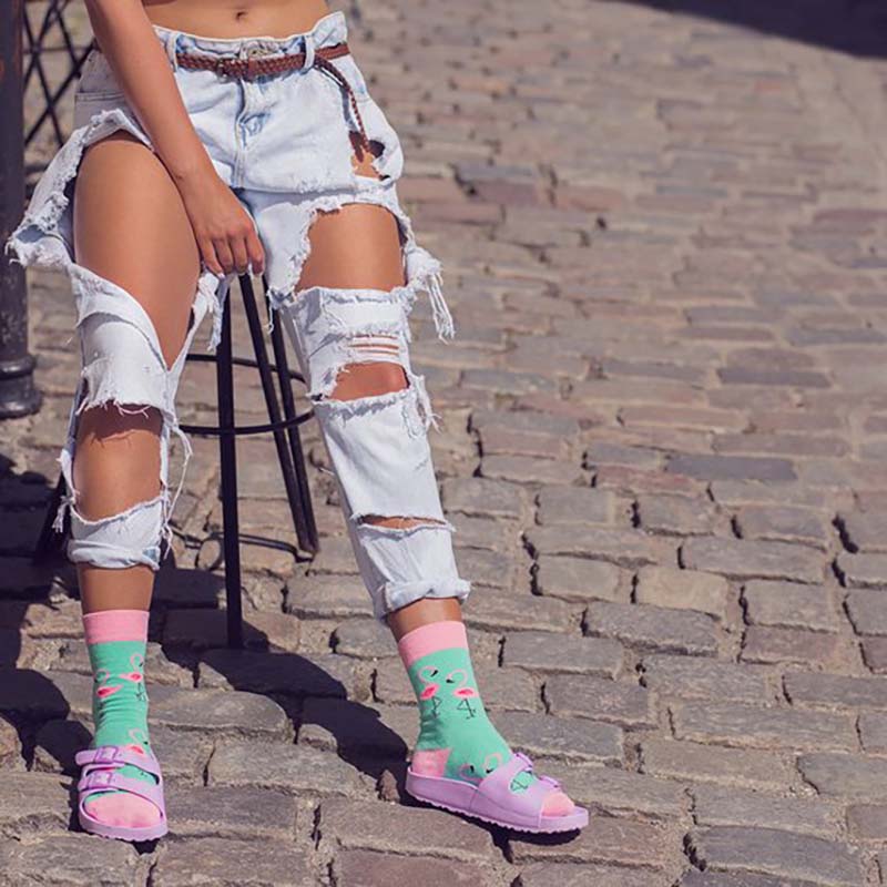 1 пара забавных мужских носков с рисунком фруктов, бананов, фламинго, лимонов, яиц, ленивцев, пиццы, счастливых носков для скейтбординга в стиле Харадзюку