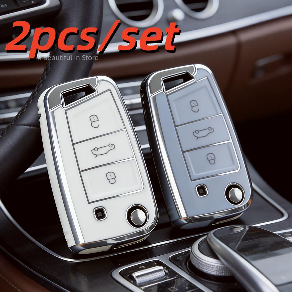 2 шт./лот Чехол для брелока для Skoda Octavia Kodiaq Karoq для Seat Ateca Для VW Volkswagen Golf 7 MK7 Tiguan MK2 SEAT Ateca Leon FR