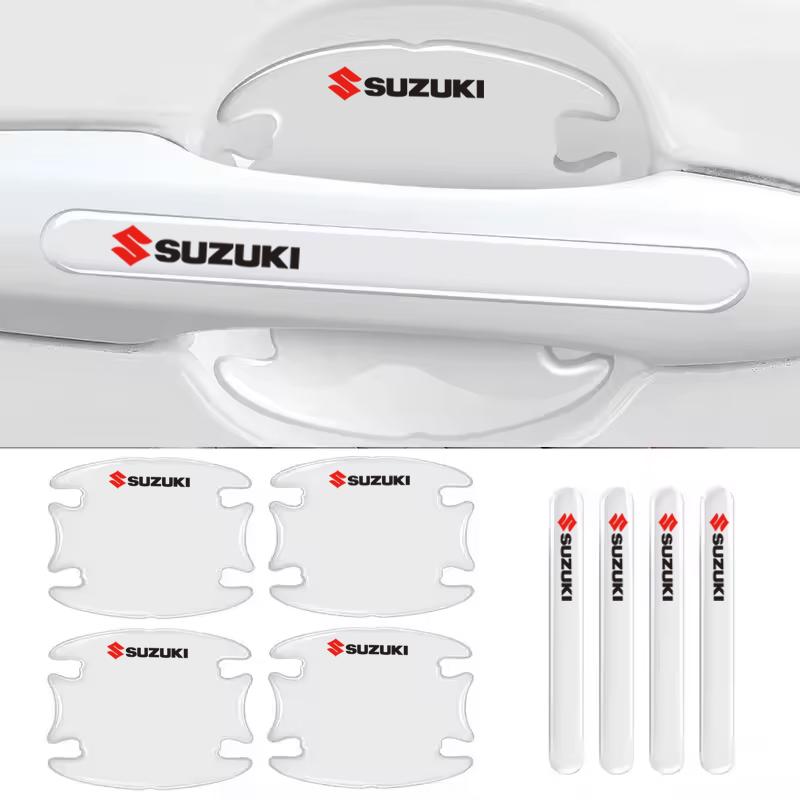 Car Door Handle Bowl Stickers Rearview Mirror Anti-collision Protection Strip For Suzuki SX4 Swift Jimny Vitara Ignis Alto Swace