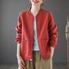Women's Short Jacket Women's Spring and Autumn Loose Zipper Cardigan Sweater Middle-aged Mother Casual Baseball Uniform