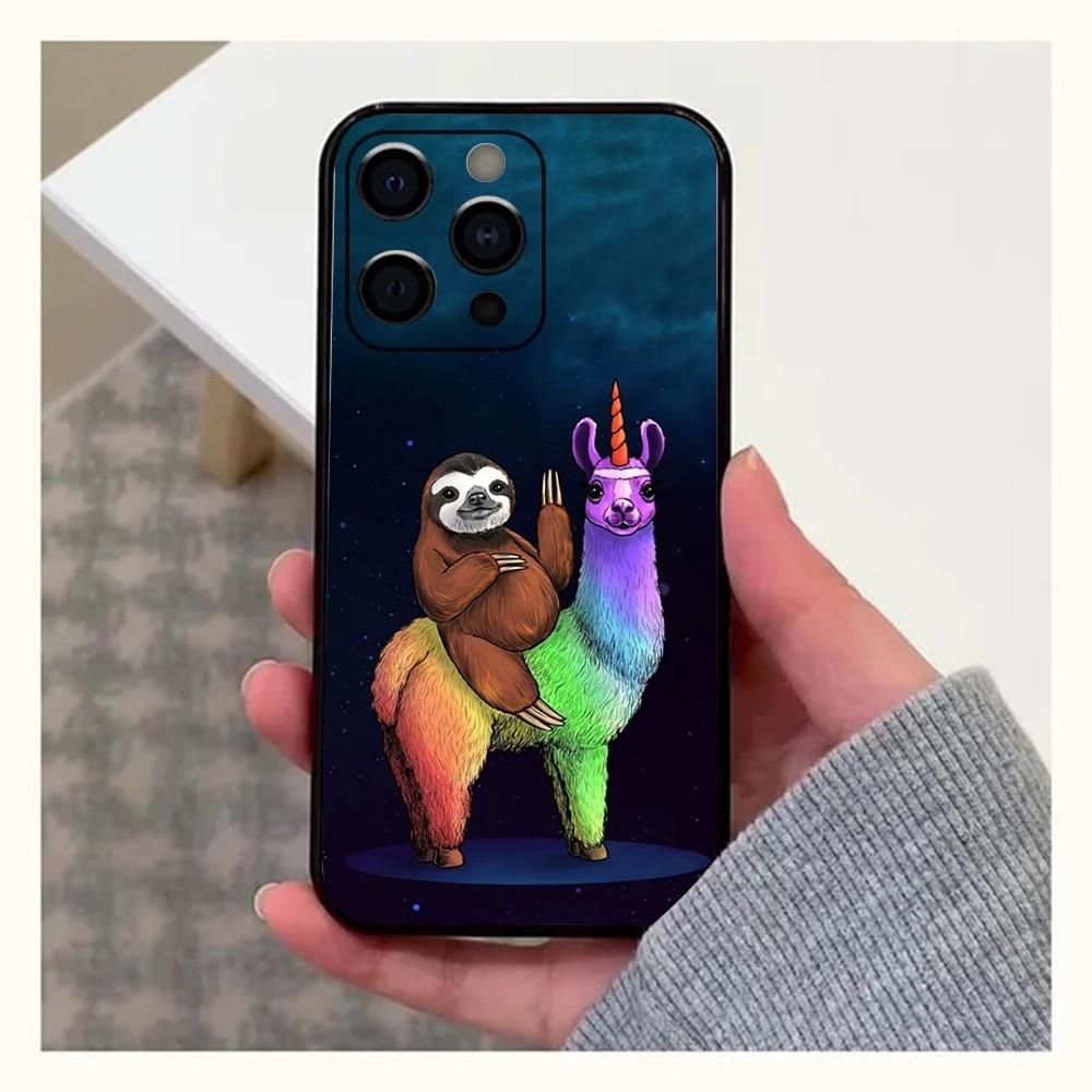 Lama Llama Alpacas Phone Case For Apple iPhone 15,14,13,12,11,Pro,X,XS,Max,XR,Plus,Mini Soft Black Cover