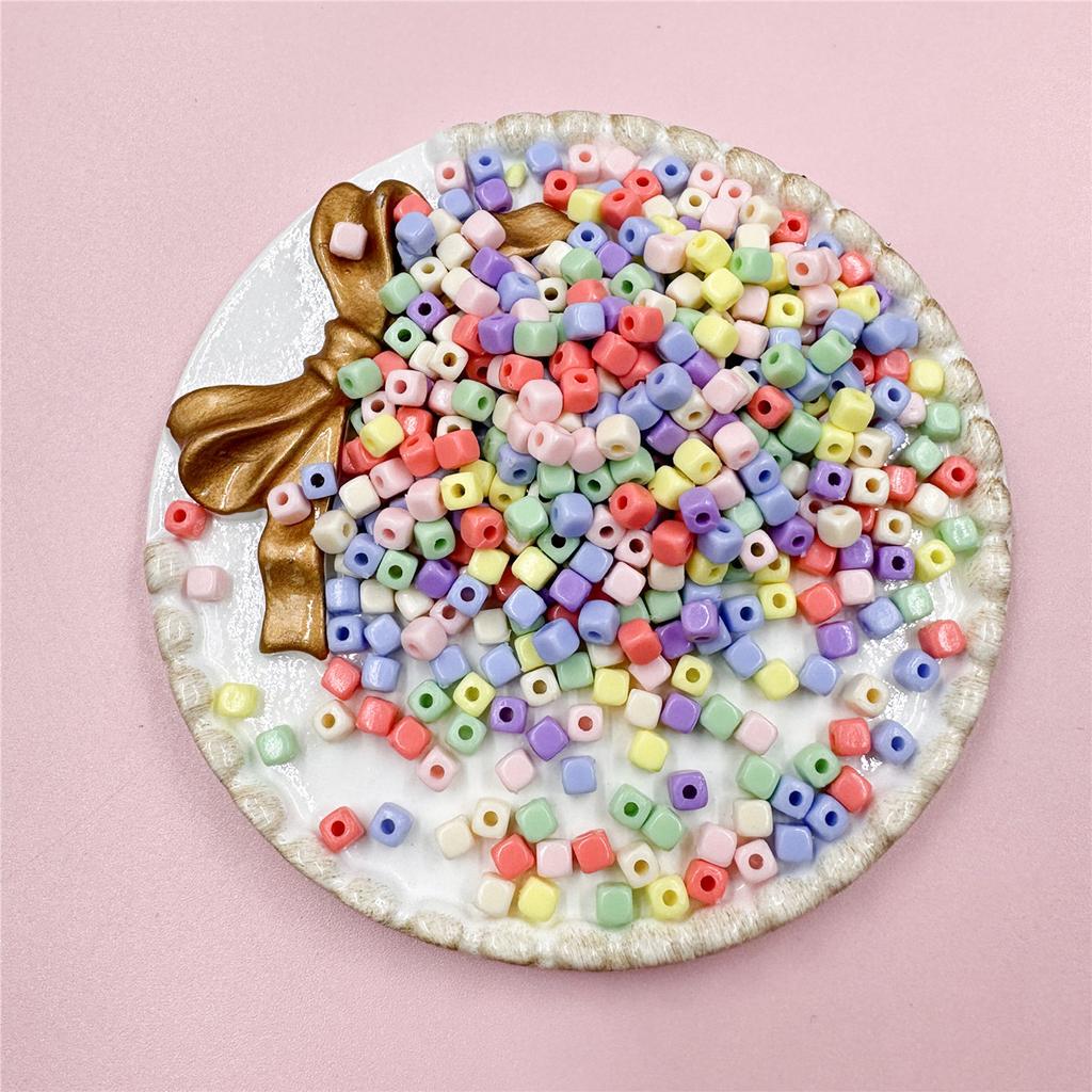 200 шт. 4 мм квадратные акриловые бусины для браслета, ожерелья, изготовления ювелирных изделий, модные аксессуары ручной работы из бисера