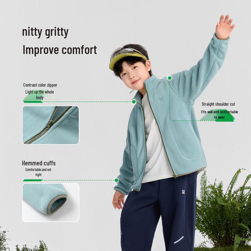 Boys' Lightweight Anti-static Color-block Fleece Jacket