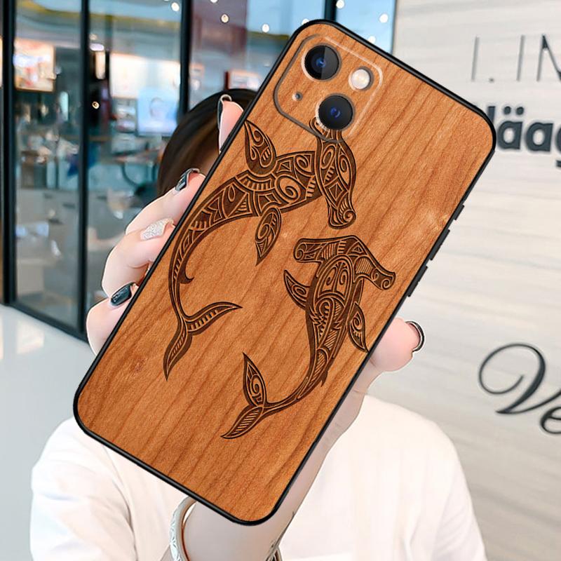 Wolf Bike Butterfly Wood Phone Case For iPhone 13 12 Mini 11 Pro Max SE 2020 6 7 8 Plus X XS Max XR Cover Shell