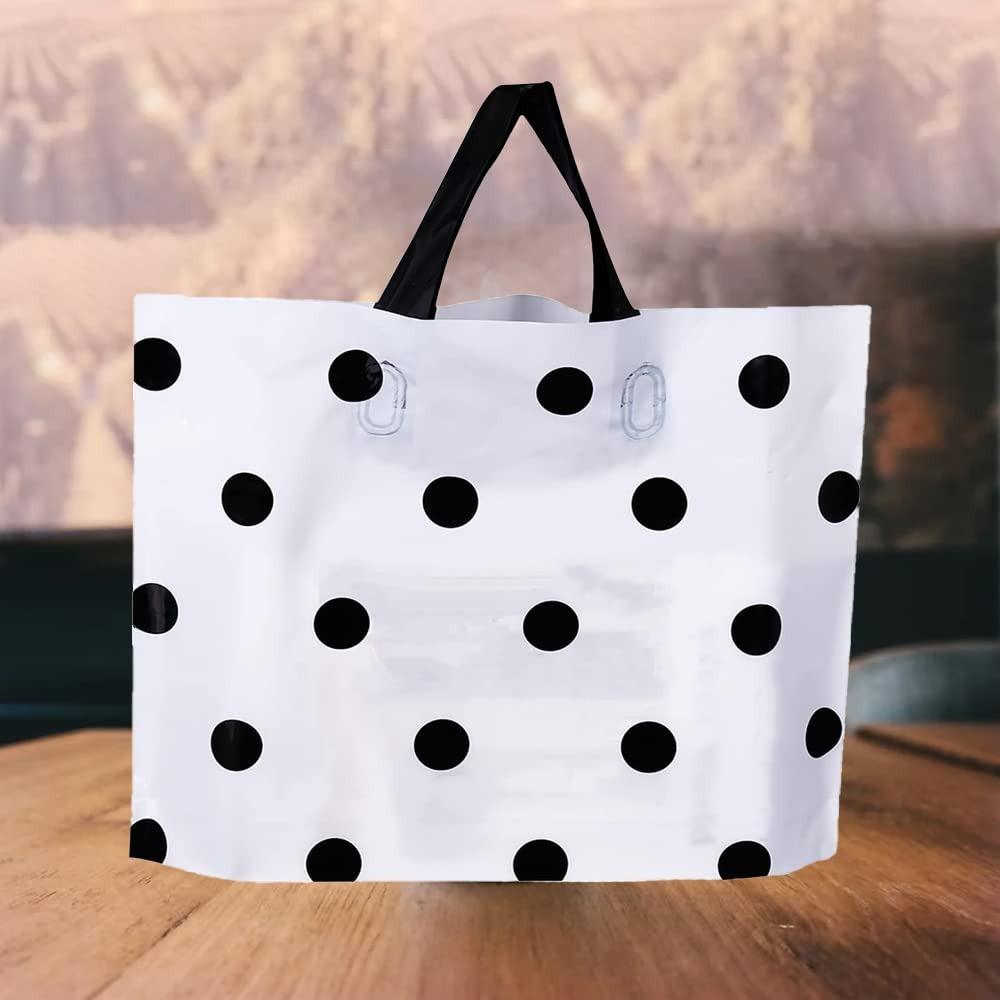 50 шт. Пластиковые сумки-тоут с ручкой, подарочные пакеты, многоразовые сумки для покупок в бутиках, сумки для вечеринок на день рождения, подарочные пакеты для вечеринок, сумки для творчества