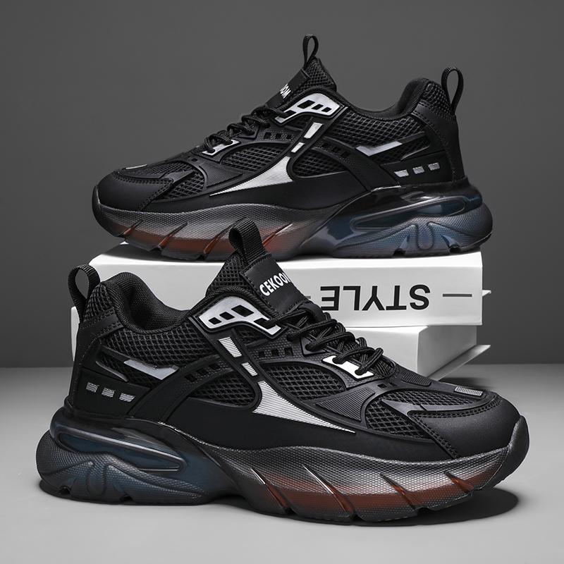 Fashion Men Sneakers New Casual Sneakers Men's Platform Thick Soled Anti Slip Comfortable Running Fashion Brand Versatile Trendy Shoes