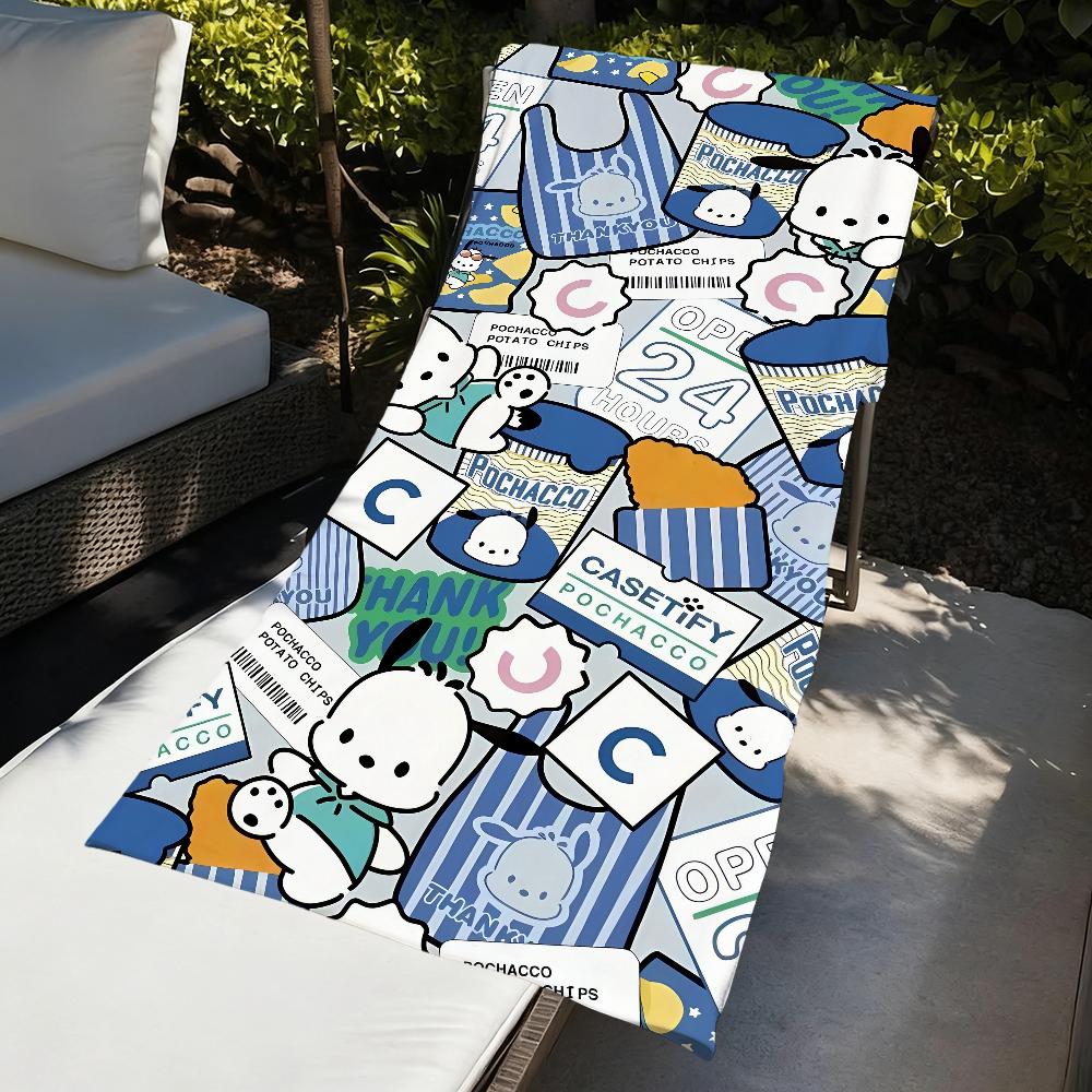 P-Pochacco-O МИЛЫЙ Полотенце Пляжное Быстросохнущее Мягкое Бассейн Полотенца Подарок для Путешествий Тренажерный зал Душ Кемпинг Спорт