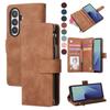 Магнитный кожаный чехол-кошелек на молнии для Samsung Galaxy Z Fold 7 6 5 4 3 5G Fold7 Fold6 с поддержкой карт и подставкой