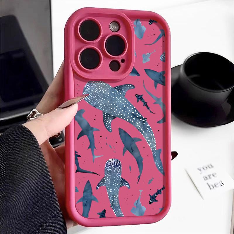 Для iPhone 16 Pro Max 16E 15 14 Pro 13 12 11 чехол с принтом китового дерева, противоударный мягкий защитный чехол для линз из ТПУ с матовым покрытием