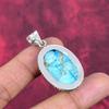 Голубой медный бирюзовый кулон ручной работы с драгоценными камнями, 925 пробы серебряный кулон, старинные ювелирные изделия, для подарка на помолвку
