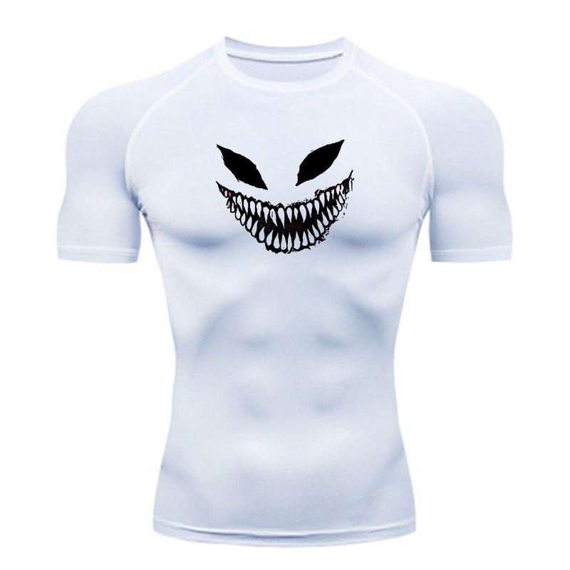 Men's Compression Fitness Sport T-Shirt, Creepy Grin Sharp T
