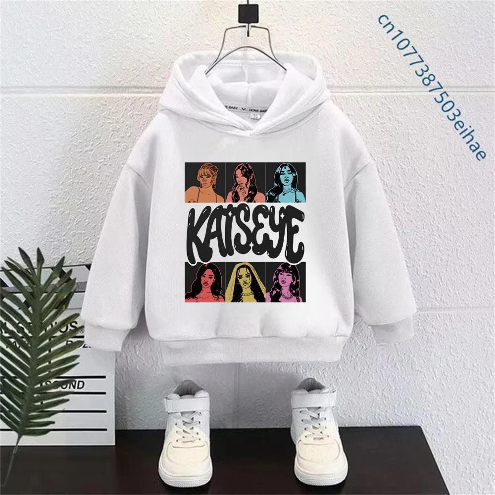 Kpop KATSEYE Hoodies Sweatshirt Kids Clothes Boy Girls Casual Hooded Pullover Casual Tops Fashion Outfits Children's Clothing