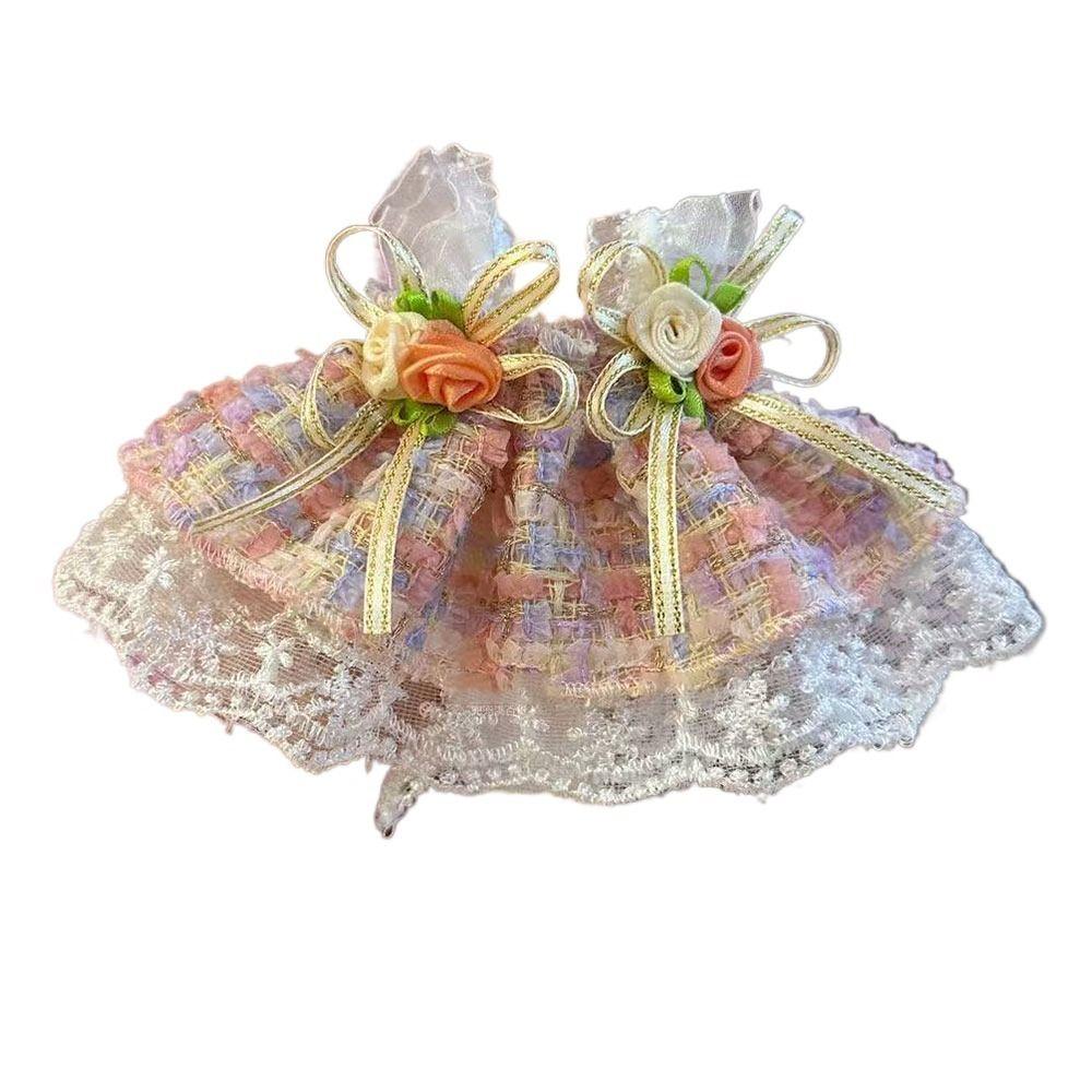Pretty Princess Dress Floral Lace Doll Accessories  for West Highland Labubu