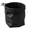 Modern Home Interior Decor Paper Bag Style Plant Pot, 3D Printed Creased Shaped Flower Pot Minimalist Vase & Pencil Holder for Office Decor,