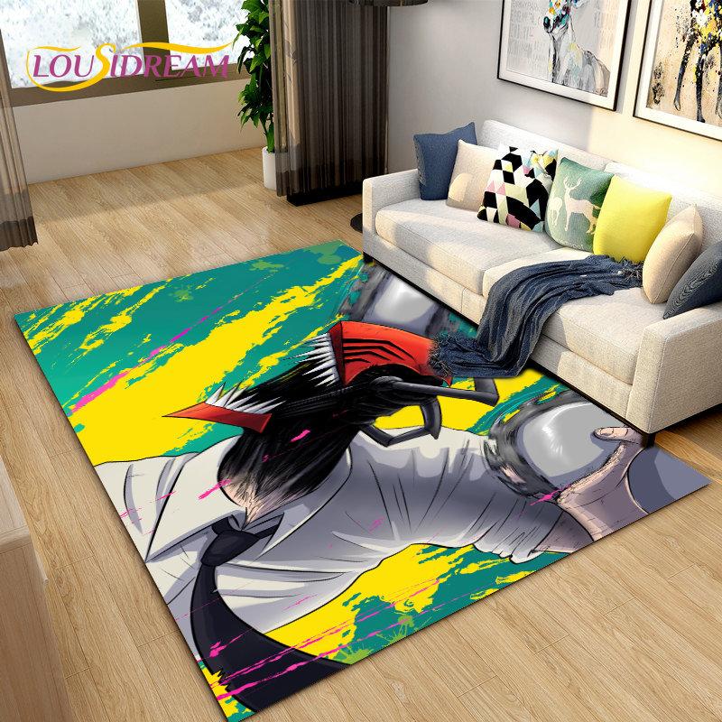 3D Chainsaw Man Anime Denji Cartoon Area Rug, ковер для гостиной, спальни, дивана, коврика, украшения, детский нескользящий напольный коврик