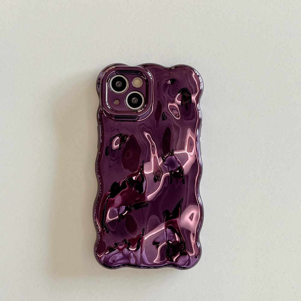 3D чехол для телефона с узором «Пузырьковая волна» для iPhone 17 Air 16 15 14 13 12 11 Pro Max 14pro Гальванизированный Мягкий Ударопрочный Задний чехол