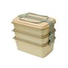 GENIAL Picnic Lunch Box: A 4200ml Capacity, Three-tiered Lunch Box. Nesting Allows for Compact Storage. The Slim Rectangular Shape with Shallow Top Tw