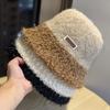 New Plush Bright Silk Warm Fisherman Hat for Women In Autumn and Winter Korean Version Versatile Face Showing Small Basin Hat Short Brim Bucket Hat