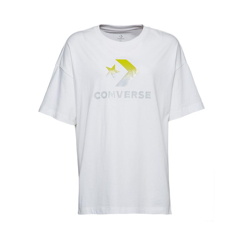 Converse T Shirts Women's White Crew Neck Moderate 10017799-A01