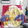 1PC Versailles Rose Print Flannel Blanket, High quality Comfortable for All Seasons, Home Decor, Warmth and Comfort, Perfect for Christmas Gifts238