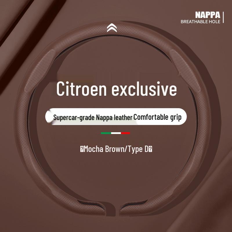 Genuine Leather Steering Wheel Cover for Citroen C4L, C5, Elysee, C6, Sega, C3-XR, Yunyi