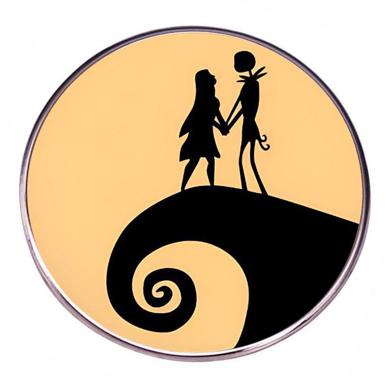 Брошь-значок Джек и Салли - Кошмар перед Рождеством Металлическая эмблема