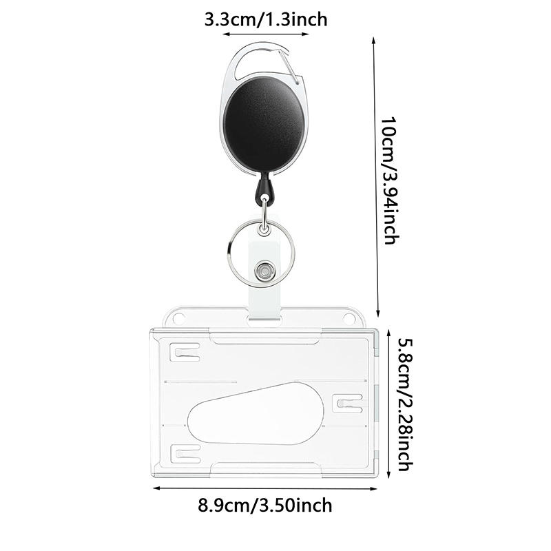 Hard Plastic ID Tag Transparent Working Permit Employee's Pass Business Work Card Cover Sleeve Badge Holder Credit Card Retractable Holder Case