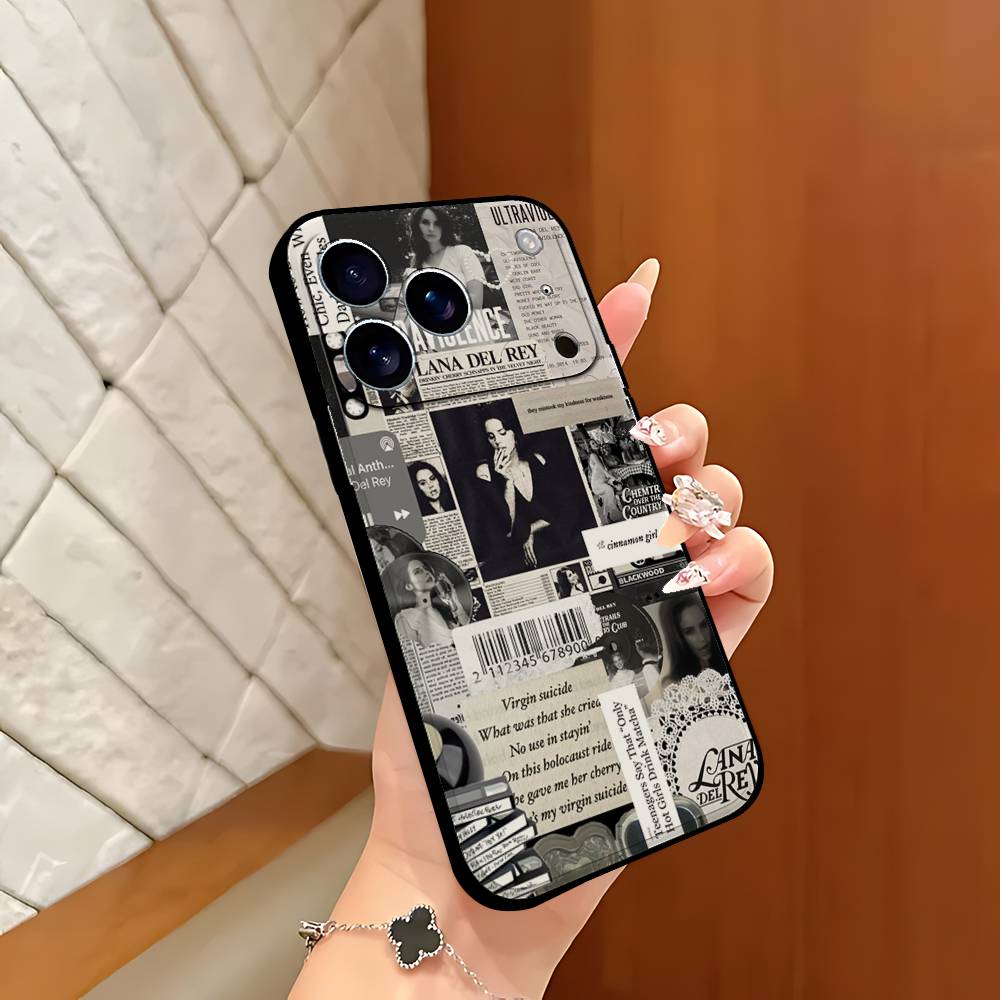 Черный чехол для телефона с изображением певицы Lana Del Rey, подходящий для IPhone 17, 16, 15, 11, 13, 14 Pro Max, Plus, X, Xr, Xs Max, 13 Mini
